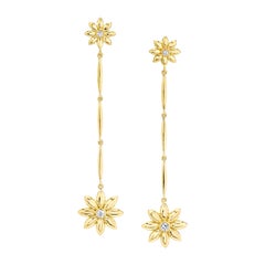 Diamond Long Handmade Gold Earrings by ARK Fine Jewelry