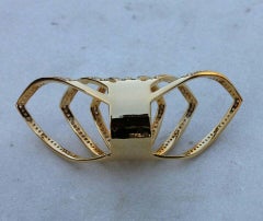 Diamond Long Ring 14k Gold Full Finger Bridal Jewelry