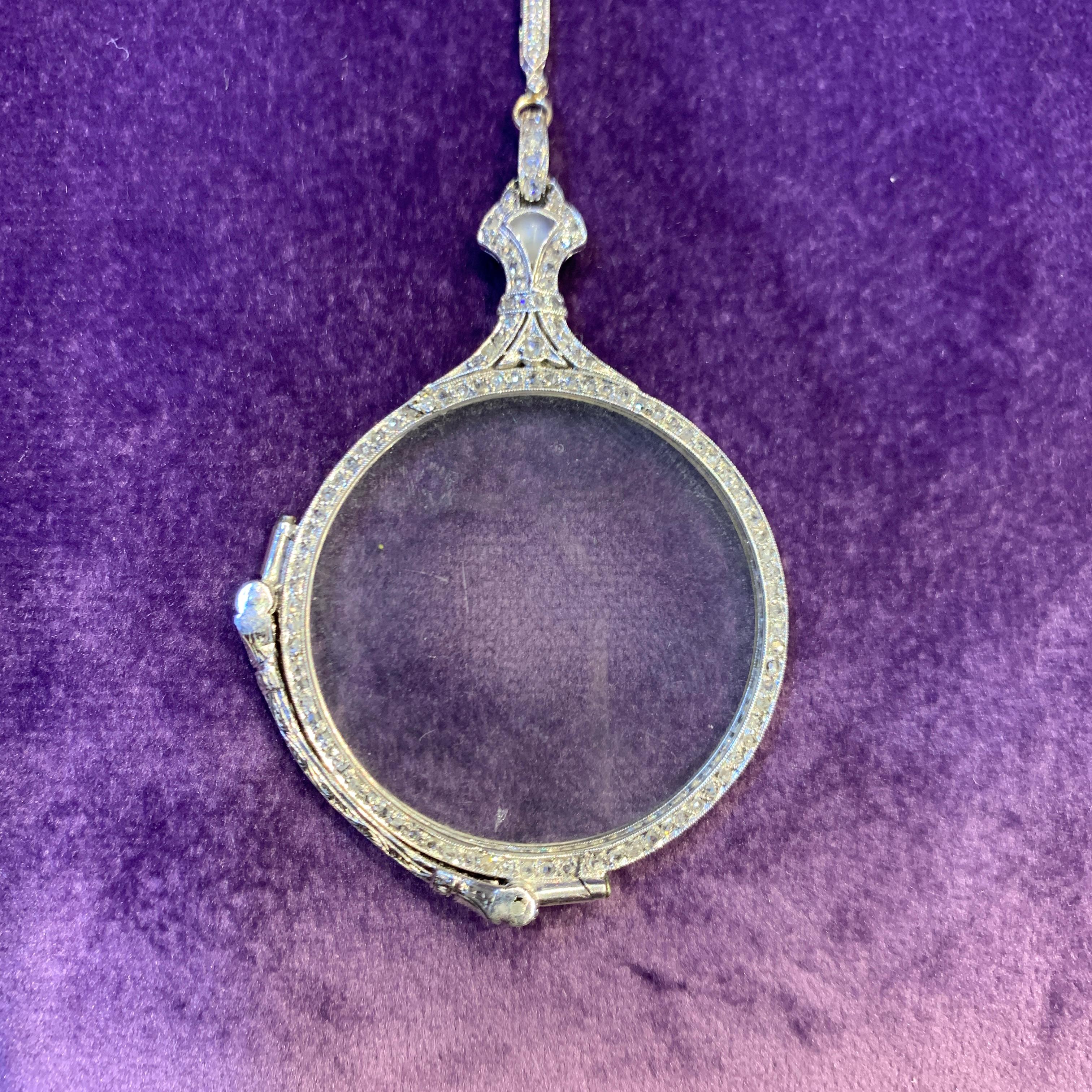 Women's Diamond Lorgnette Necklace For Sale