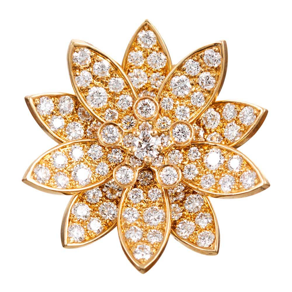 Van Cleef and Arpels Diamond “Lotus” Enhancer Pendant at 1stDibs ...