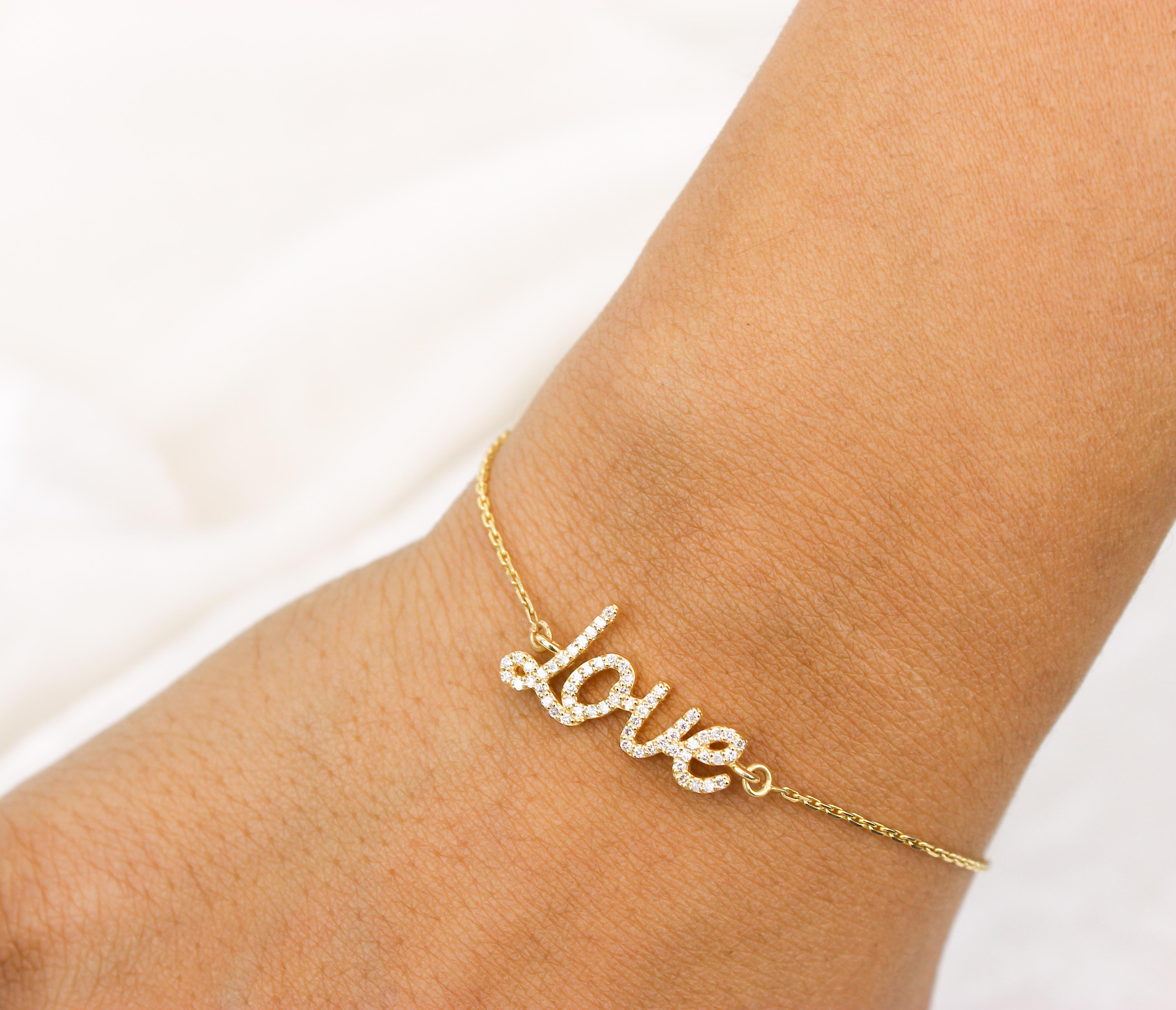 Bracelet Love Charm en or massif 18 carats avec diamants en vente 10