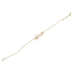 Diamond Love Charm Bracelet in 18k Solid Gold