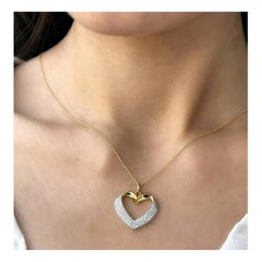 Diamond Love Heart Pendant Necklace in 14k Solid Gold