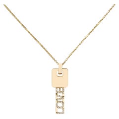 AS29 Diamond Love Key Necklace in 18k Yellow Gold