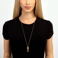 Diamond Love Key Pendant 18k Yellow Gold F