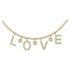 Diamant-Liebesbriefe Halskette aus 18k massivem Gold