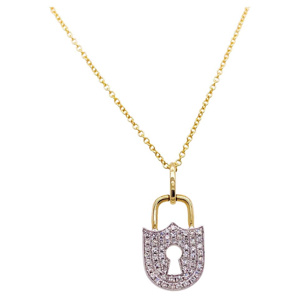 14K Solid Gold Genuine Diamond Lobster Lock For Necklace Making Jewelry ...
