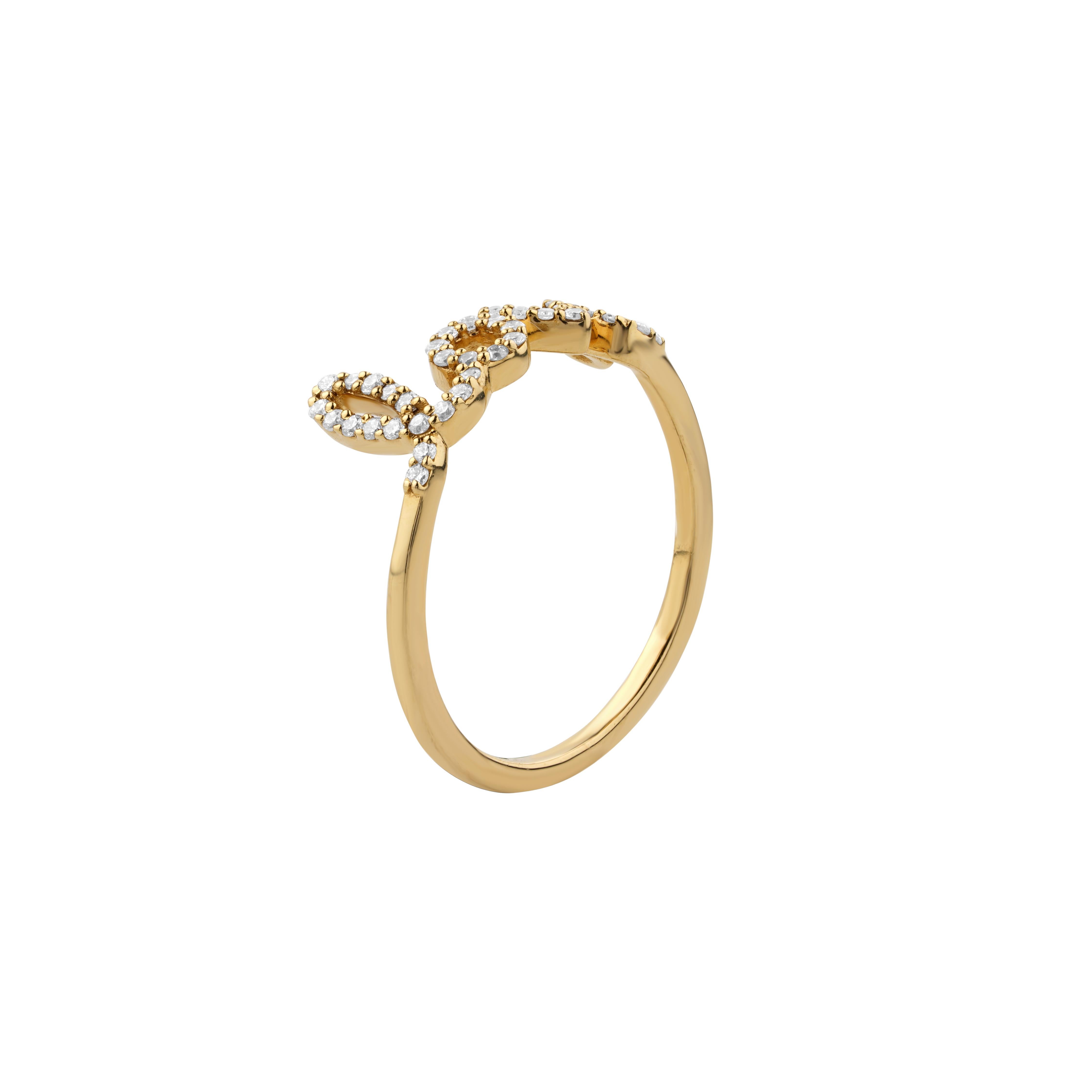 Im Angebot: Diamant Love-Ring aus 18 Karat massivem Gold mit Diamanten () 2