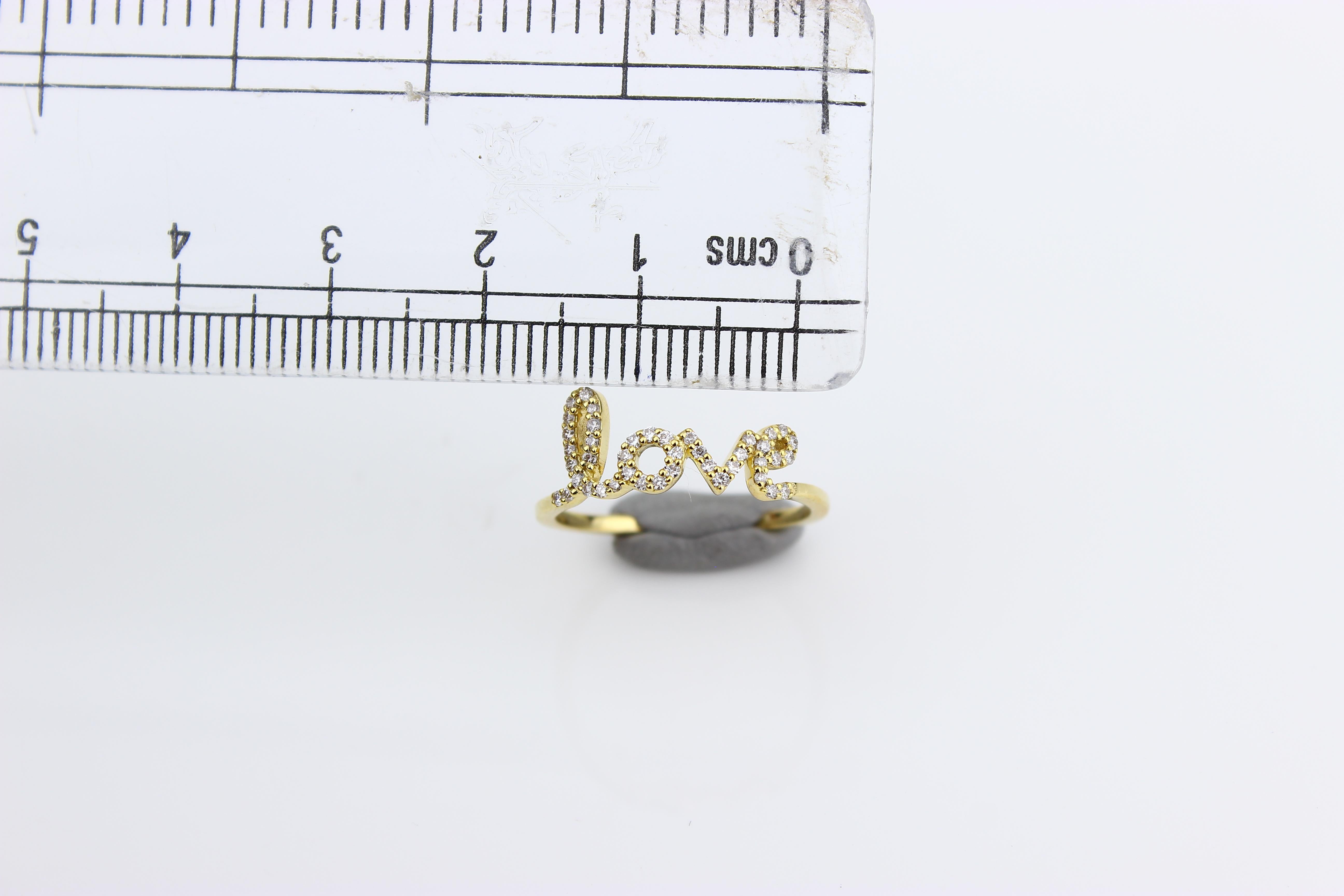 For Sale:  Diamond Love Ring Set In 18K Solid Gold 6