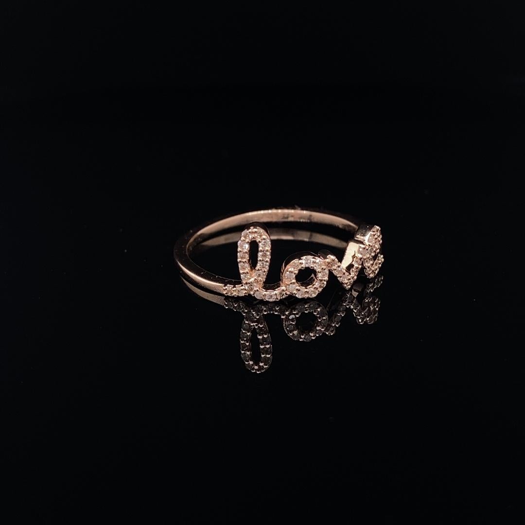 Im Angebot: Diamant Love-Ring aus 18 Karat massivem Gold mit Diamanten () 9