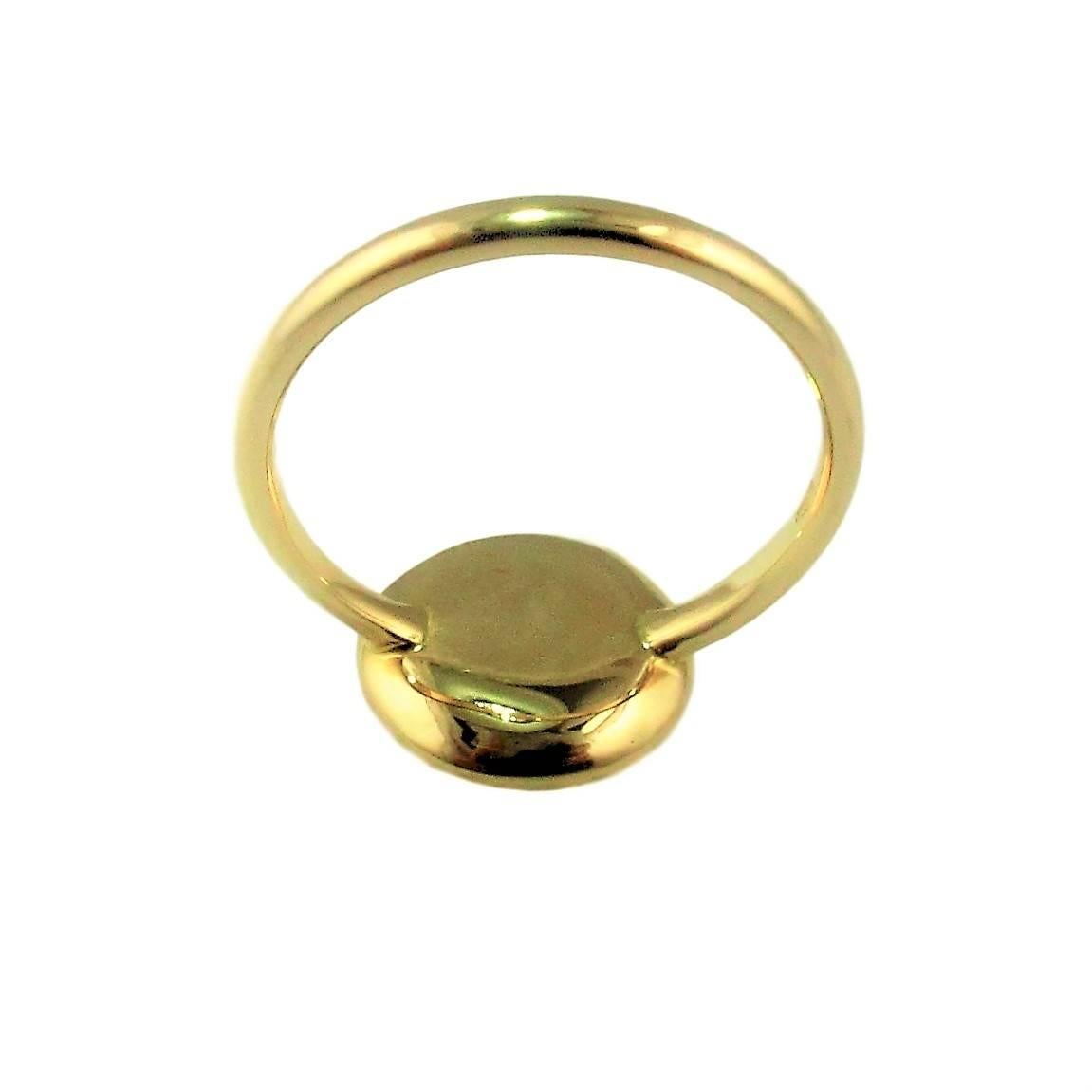 Round Cut Diamond Love Yellow Gold Ring with Magic Diamond Message of Love For Sale