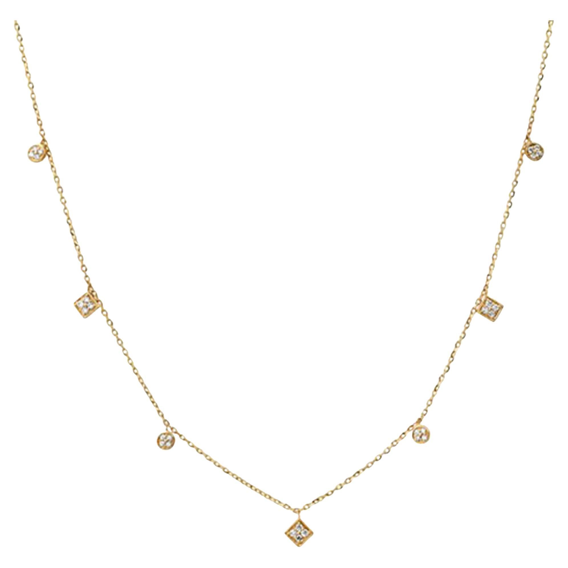 Diamond Luxe Revival 14K (or 18k upon request) Yellow Gold Station Necklace