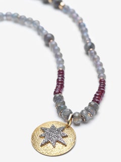 Diamond Magician Labradorite Gold Necklace