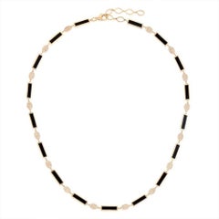 Diamond Malachite 14K (or 18k upon request) Yellow Gold Station Necklace