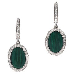 Pendientes Malaquita Diamante