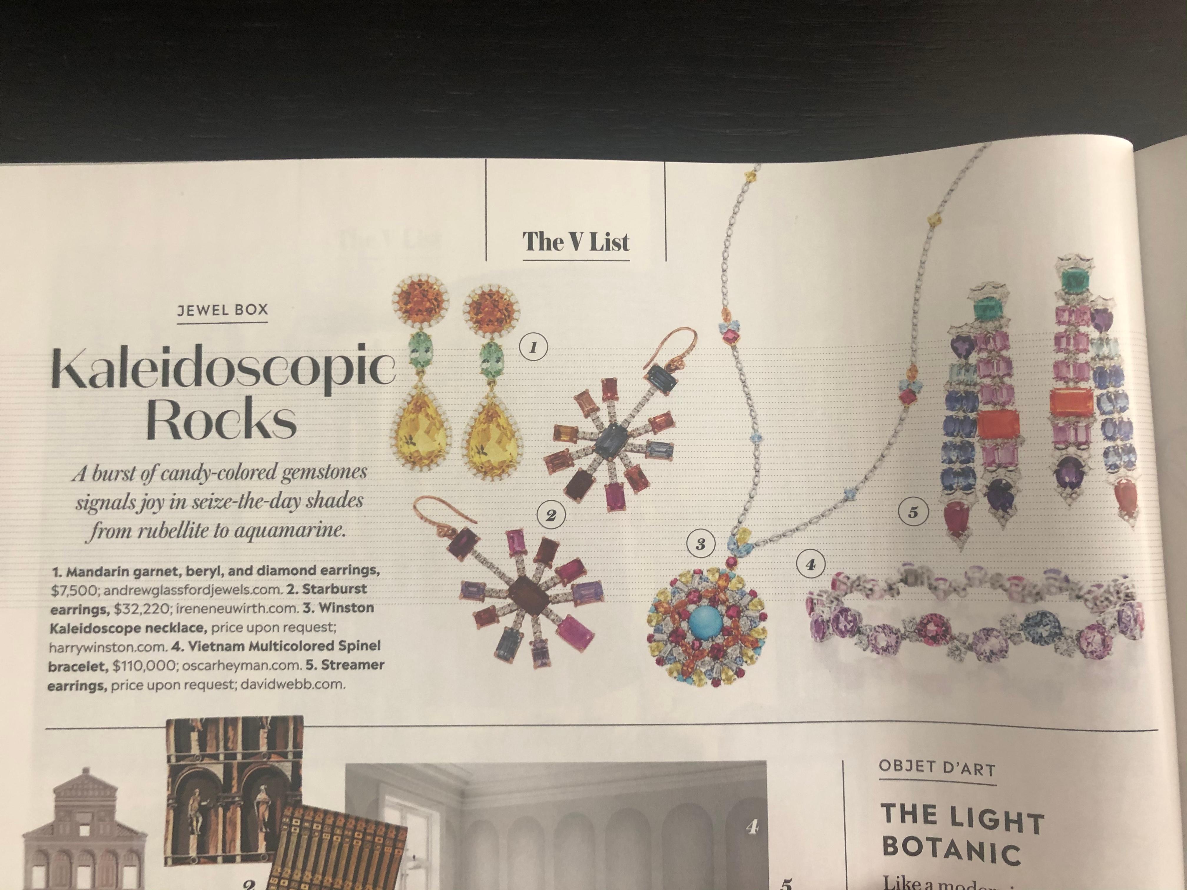 Diamond, Mandarin Garnet and Yellow/Green Beryl Earrings in 18 Karat Yellow Gold In New Condition In Dallas, TX