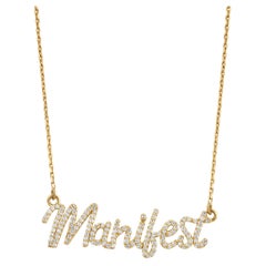 Diamond Manifest Pendant Necklace in 18k Solid Gold