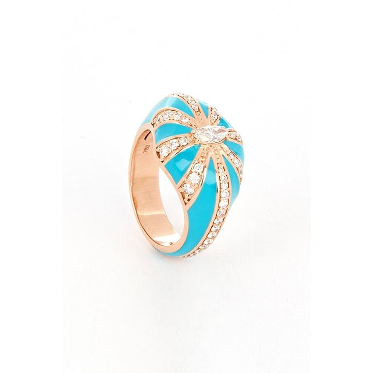 For Sale:  Diamond Marquise and Enamel Signet Ring 3