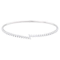 Diamond Marquise Cut 10.17 Ct Open Choker Necklace 14k White Gold