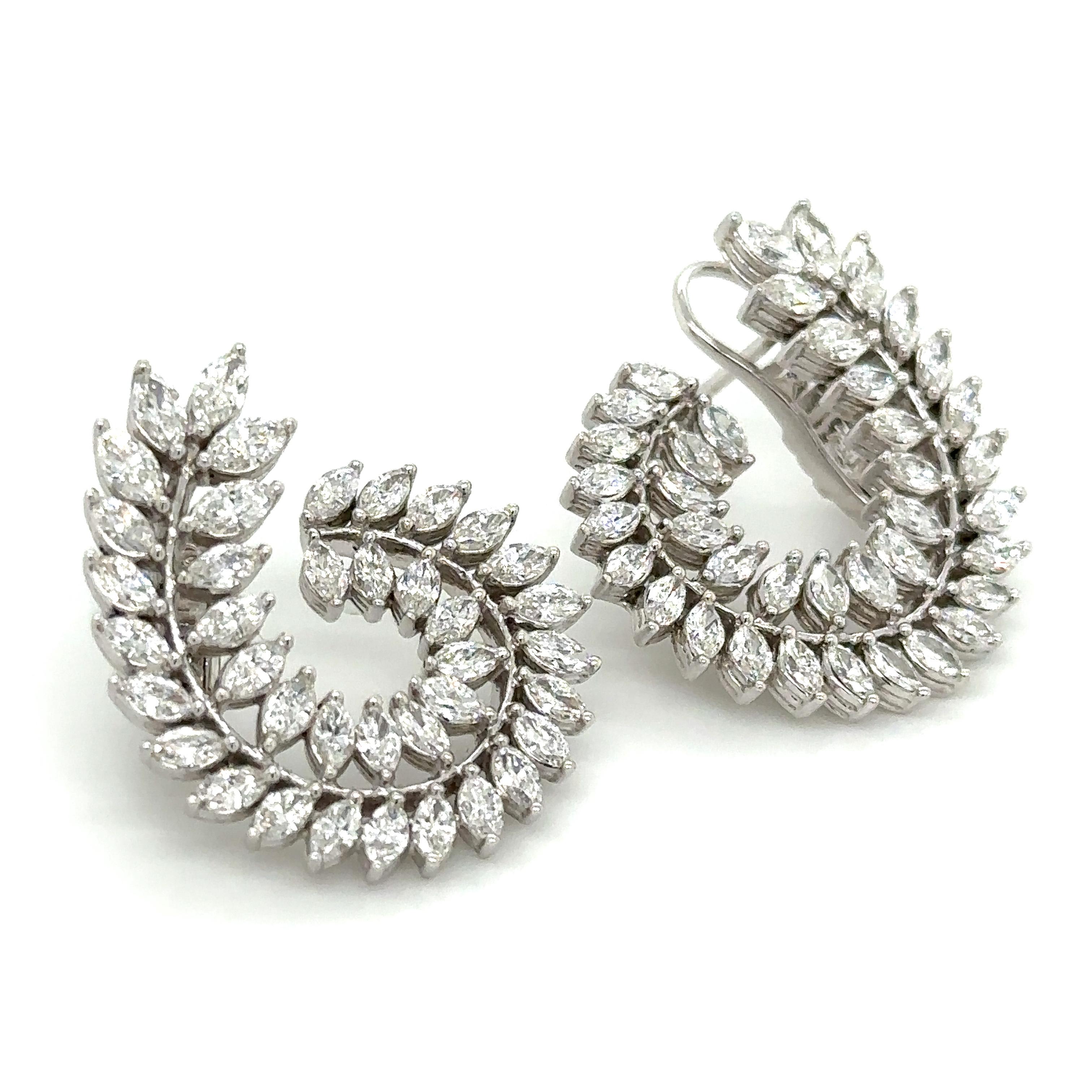 Diamond Marquise-cut Statement Earrings 3.66ct tw In New Condition For Sale In New York, NY