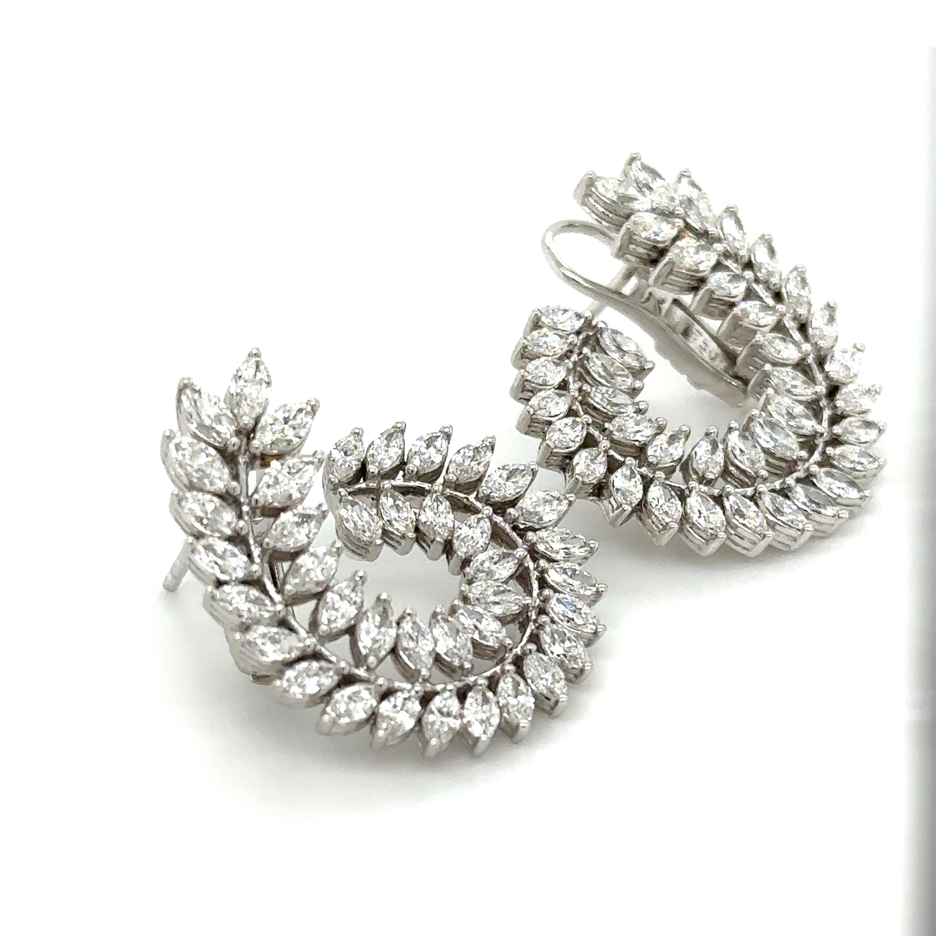 Statement-Ohrringe mit Diamanten im Marquise-Schliff 3,66 Karat tw für Damen oder Herren im Angebot