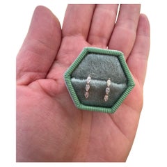 Diamond Marquise Drop Stud Earrings in 14k Rose Gold