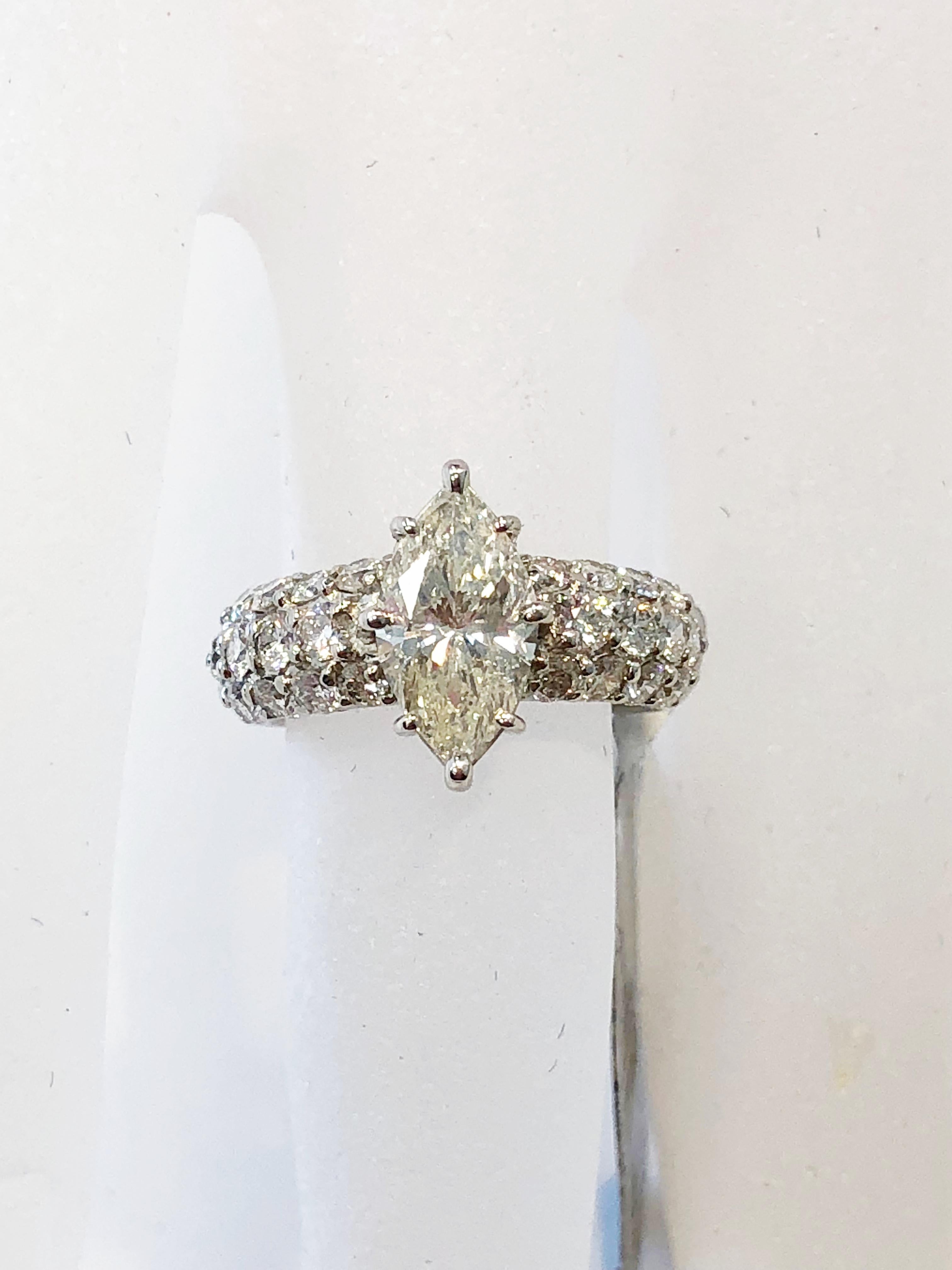Marquise Cut Diamond Marquise Engagement Ring in Platinum