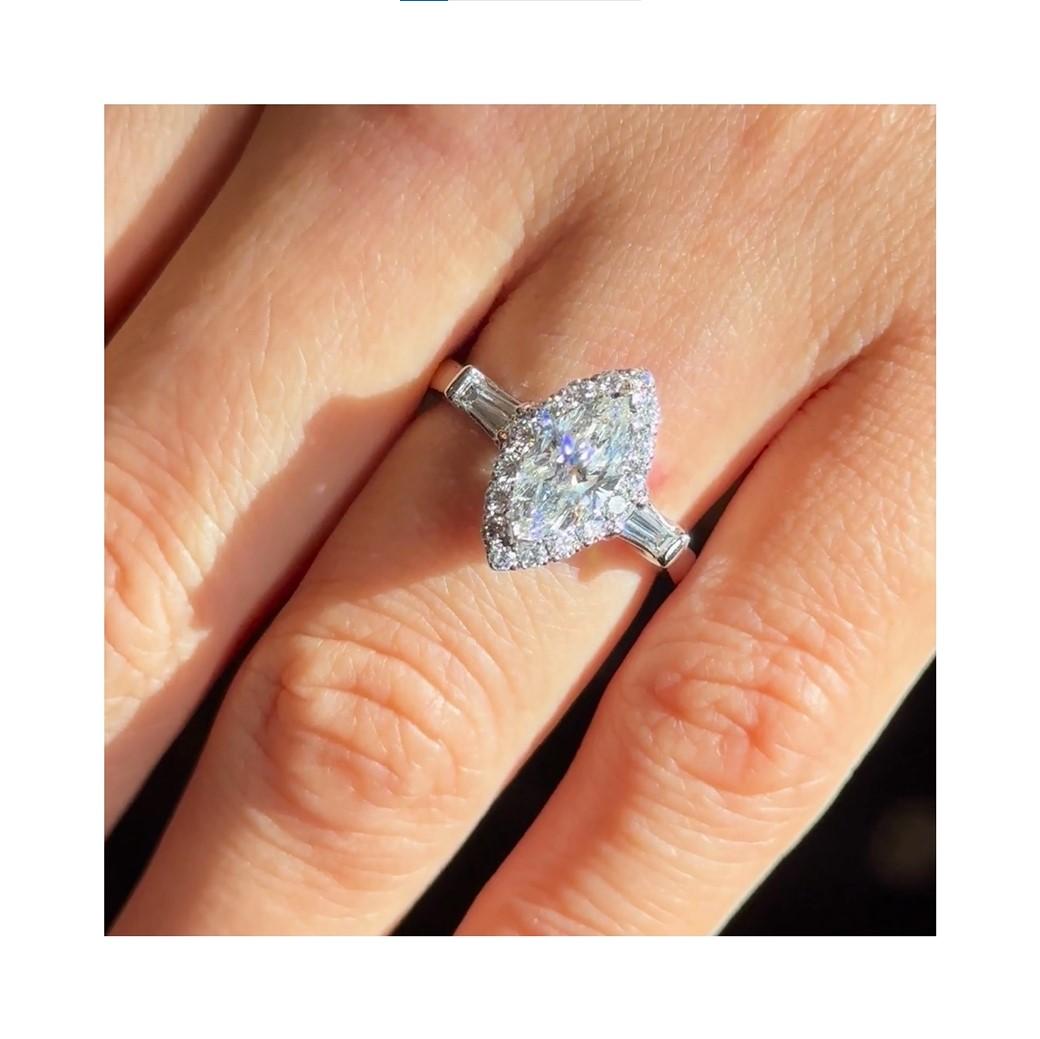 Diamant-Marquise-Verlobungsring mit GIA-Zertifikat im Angebot 1