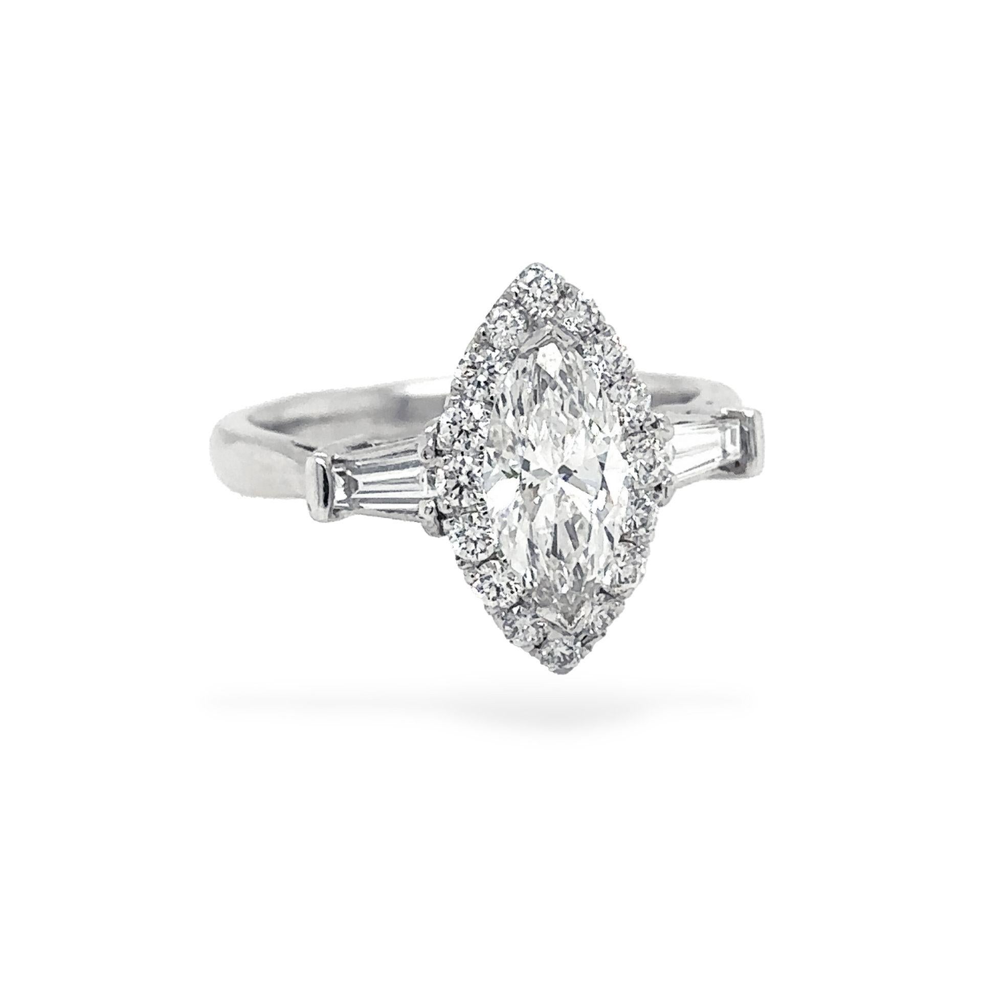 Diamant-Marquise-Verlobungsring mit GIA-Zertifikat (Zeitgenössisch) im Angebot