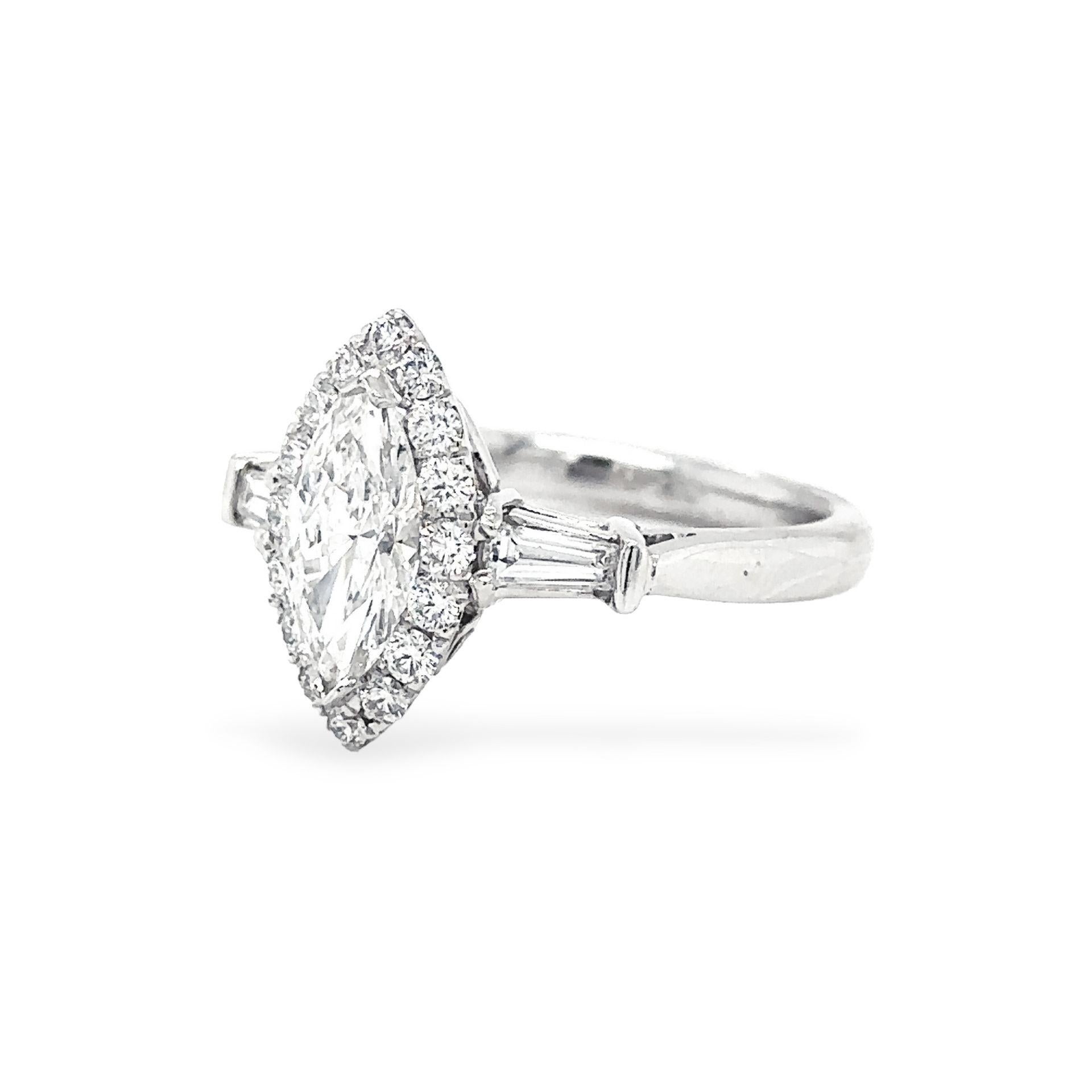 Diamant-Marquise-Verlobungsring mit GIA-Zertifikat im Zustand „Neu“ im Angebot in Beverly Hills, CA