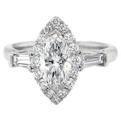 Diamond Marquise Engagement Ring with GIA Certificate