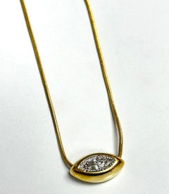 Diamond Marquise Pendant Necklace in Yellow Gold