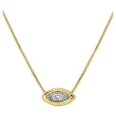 Diamond Marquise Pendant Necklace in Yellow Gold