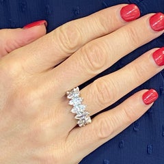 Diamond Marquise Platinum Graduated Eternity Band Ring
