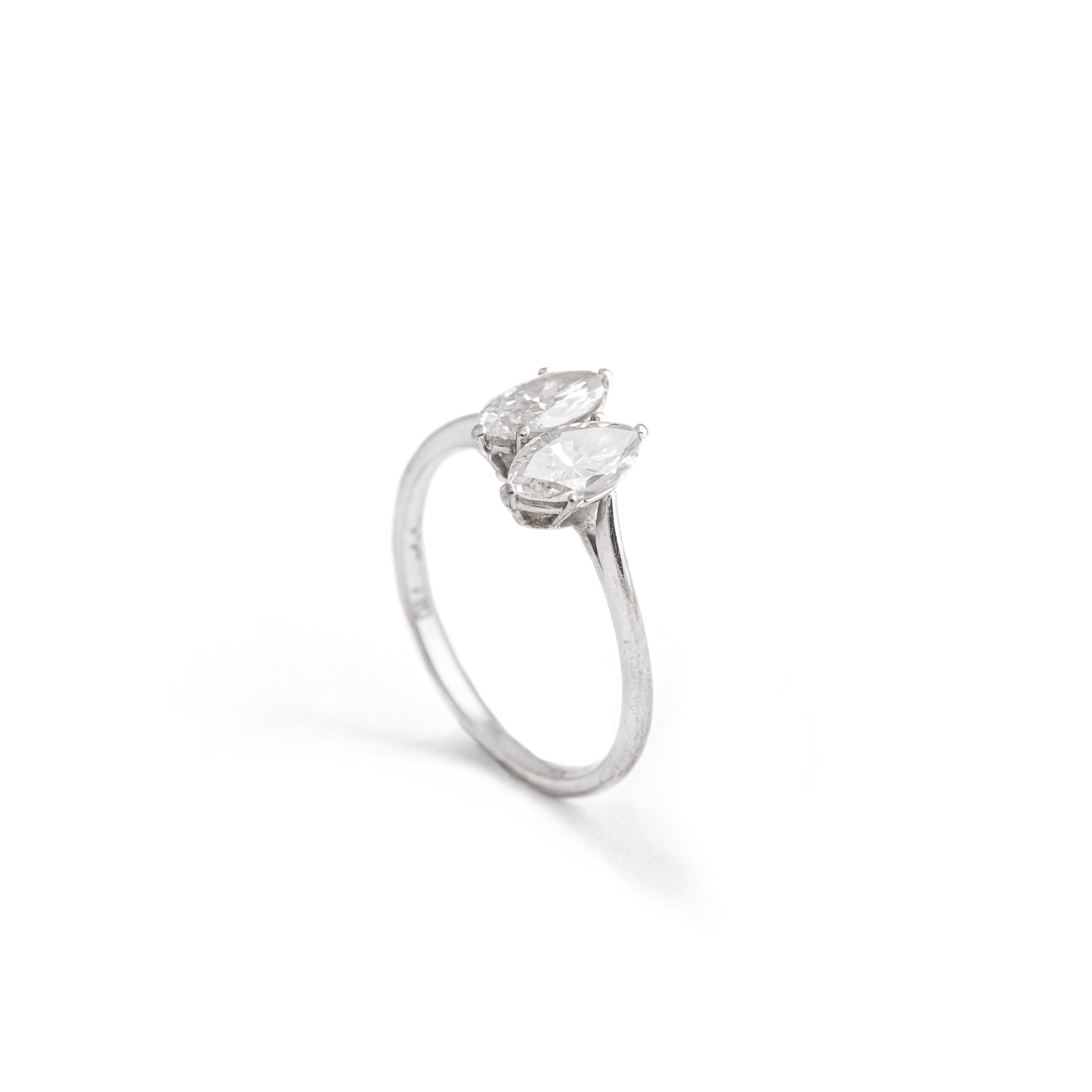 Marquise Cut Diamond Marquise White Gold Ring For Sale