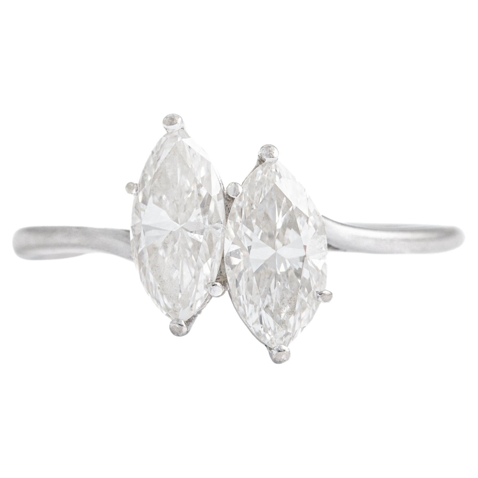 Diamond Marquise White Gold Ring For Sale
