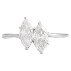 Retro Diamond Marquise White Gold Ring