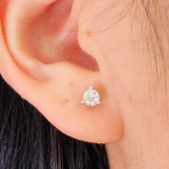 Diamond Martini Stud Earrings 1/2 Carat in 14K Gold, .50 Accent Stack LV
