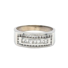 Diamond Men's Ring 14k White Gold