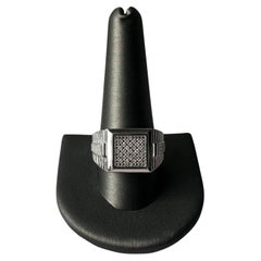 Diamond Men
s Ring in Sterling Silver, Size 10.75, New