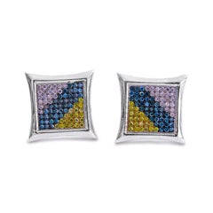 Diamond Men's Studs Earrings With Screw Backs
