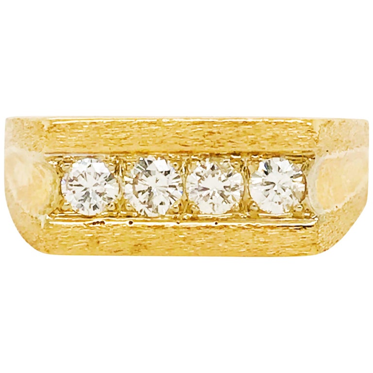Bague Homme Or Jaune 14k Avec Diamants 1/4 CTTW – Taille 10.5 – Neuf Avec étiquettes