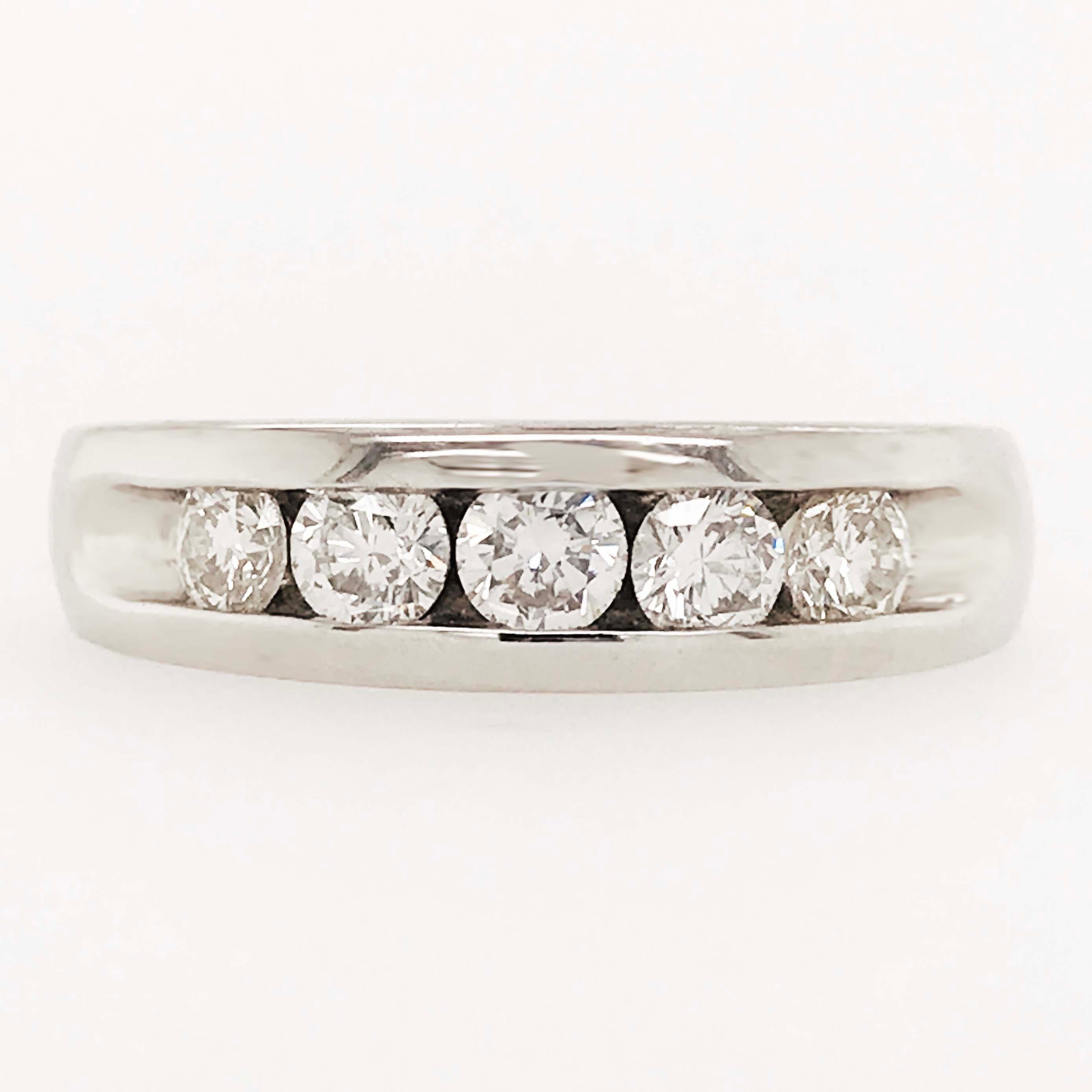 Diamant Herren-Hochzeitsring aus 14 Karat Weißgold mit 1,10 Karat Diamantgewicht im Zustand „Neu“ im Angebot in Austin, TX