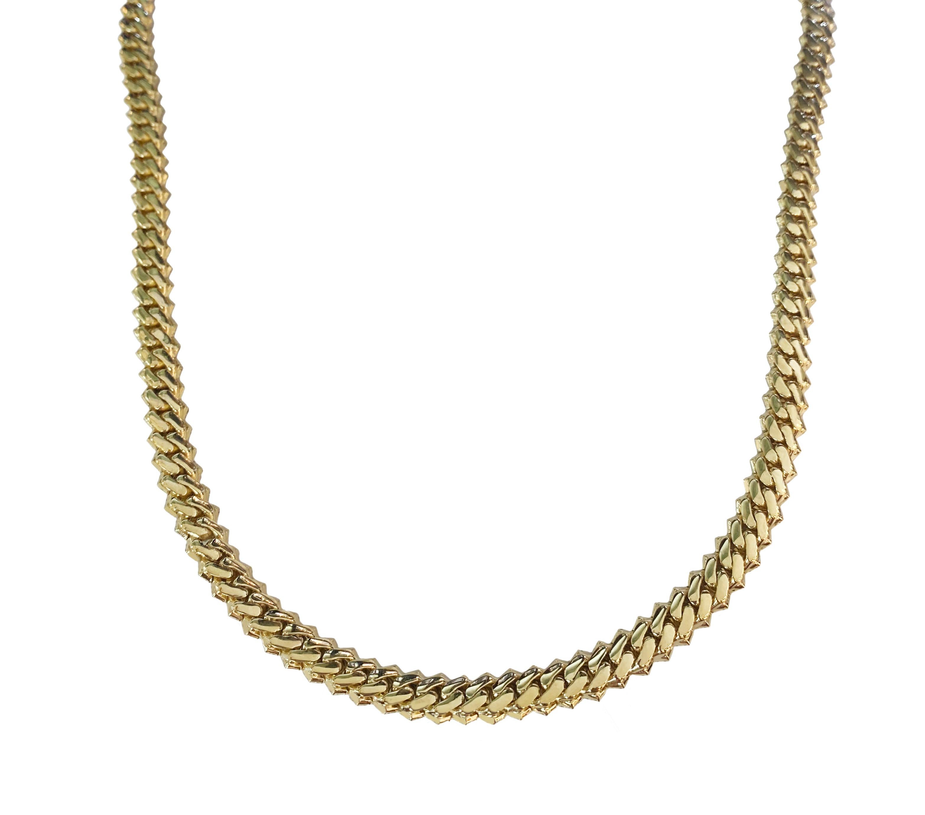 Catena cubana Diamond Miami in oro giallo in vendita 1
