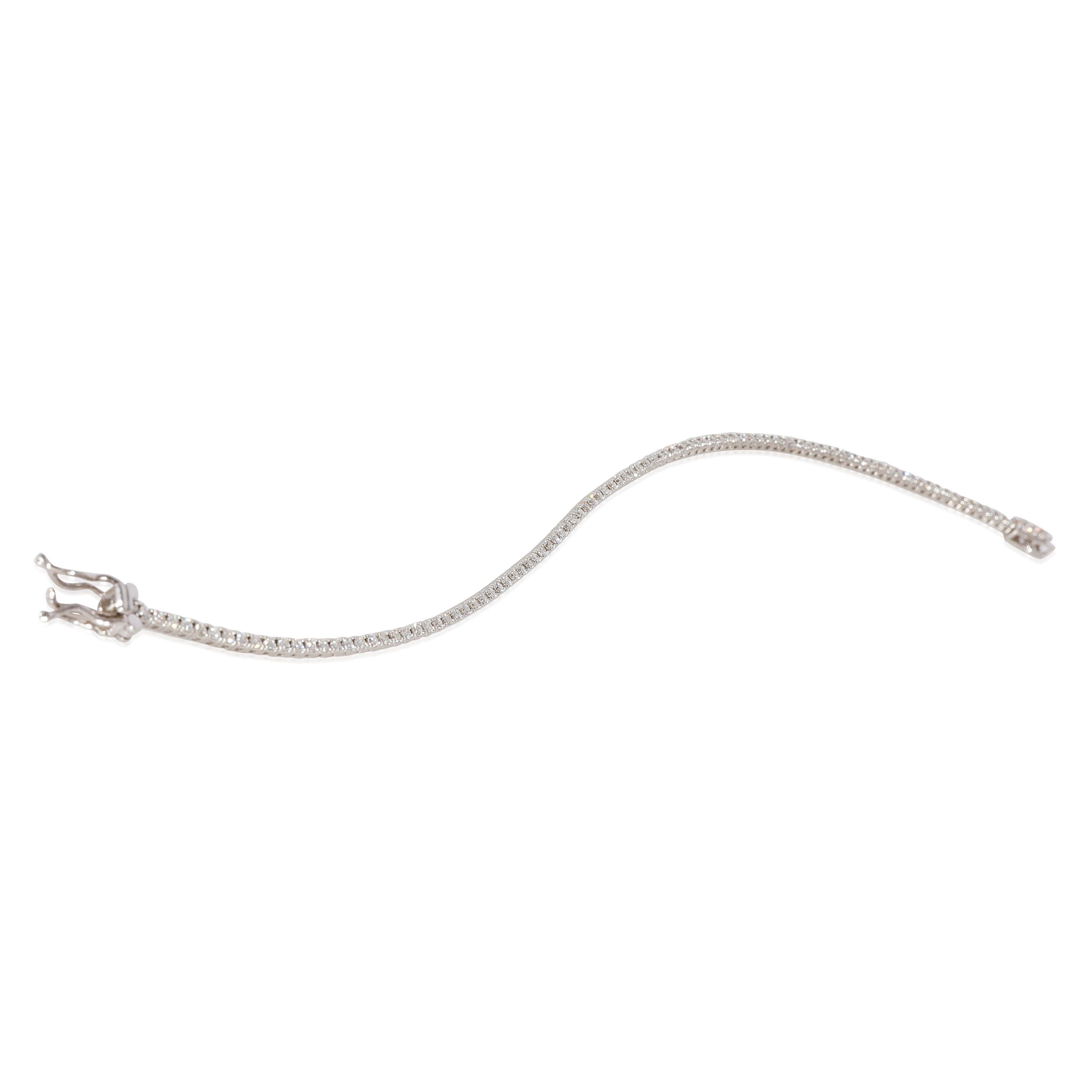 Diamant-Mini-Tennisarmband aus 14k Weißgold mit 1,00 Karat Diamanten im Zustand „Neu“ im Angebot in New York, NY