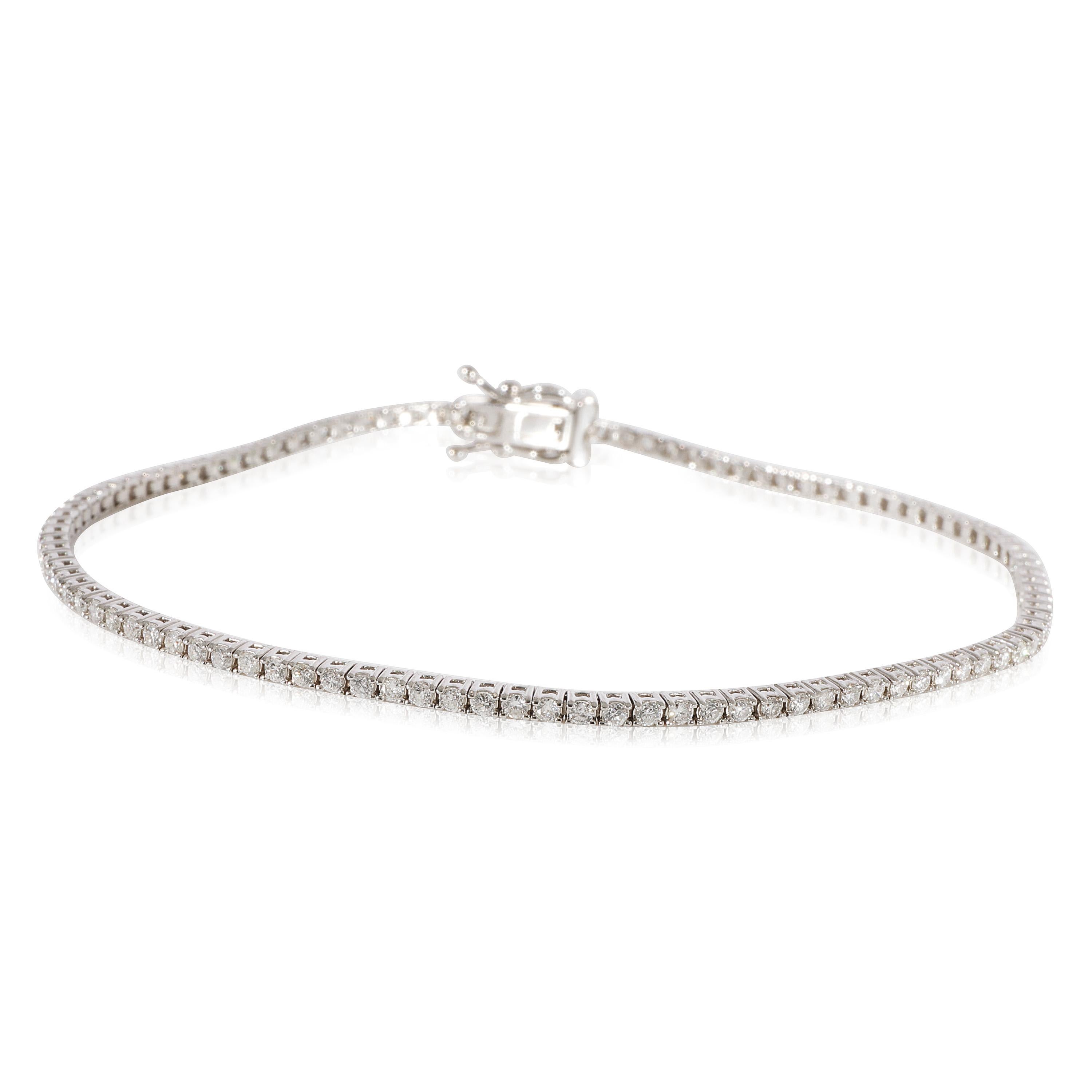 Diamant-Mini-Tennisarmband aus 14k Weißgold mit 1,00 Karat Diamanten für Damen oder Herren im Angebot