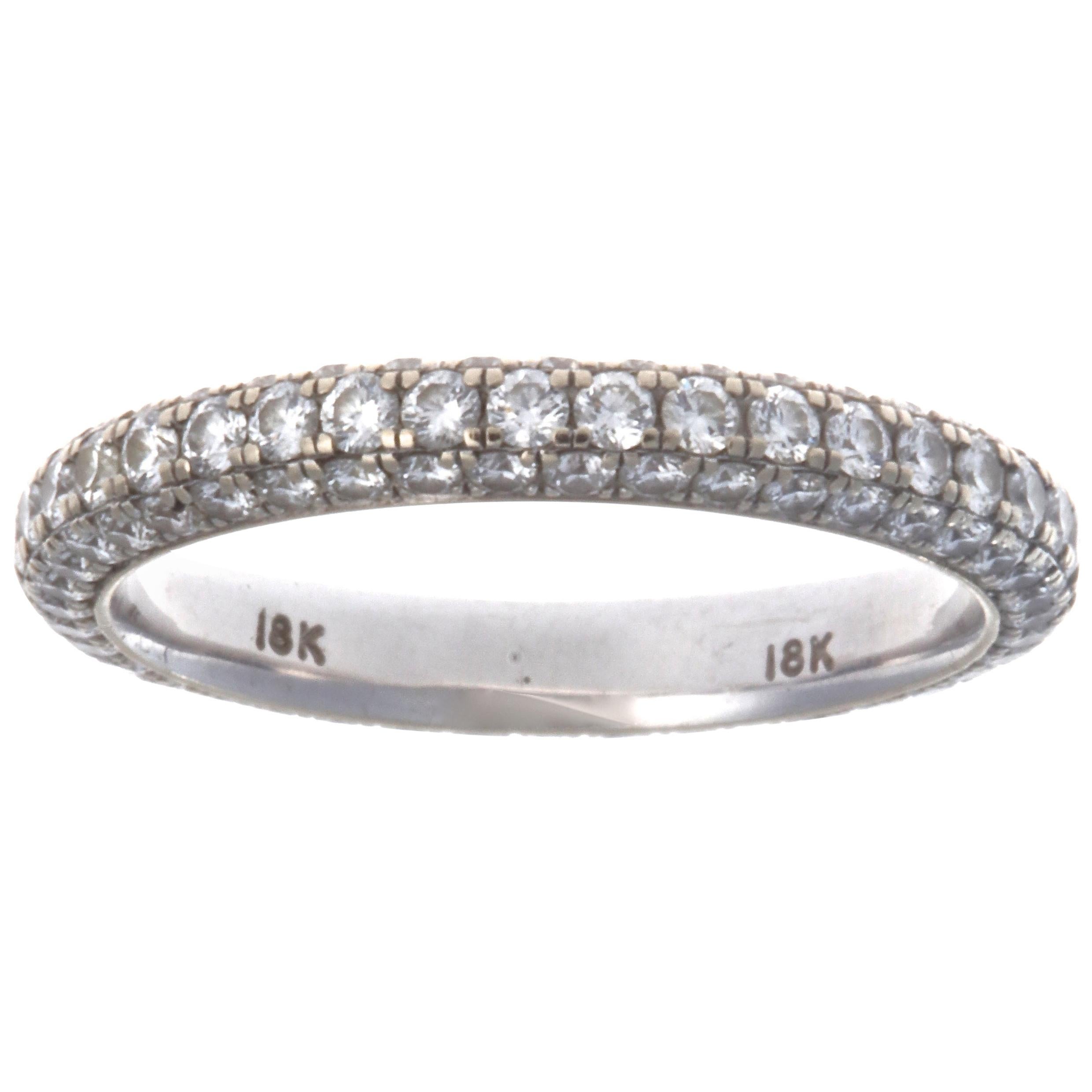 Diamond Micropave 18 Karat Gold Eternity Band