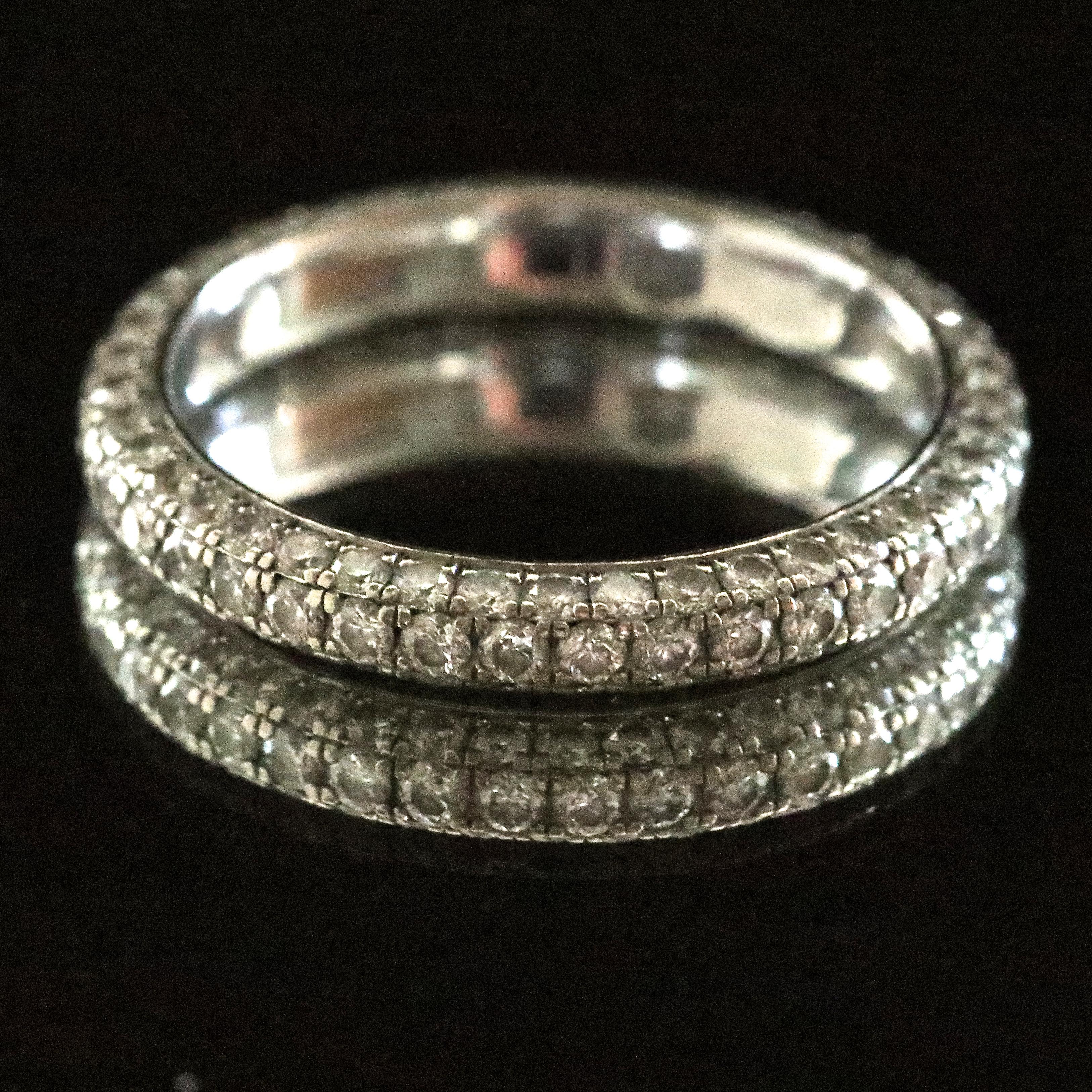 Diamond Micropave 18 Karat Gold Eternity Band In Excellent Condition In Beverly Hills, CA