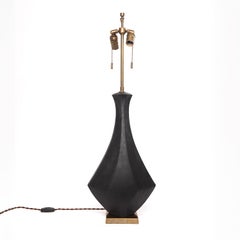 Diamond Mid-Century Modern Handmade Ceramic Sculpture Lamp in Black – Tent by DH