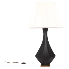 Diamond Mid-Century Modern Handmade Ceramic Sculpture Lamp in Black – Tent by DH